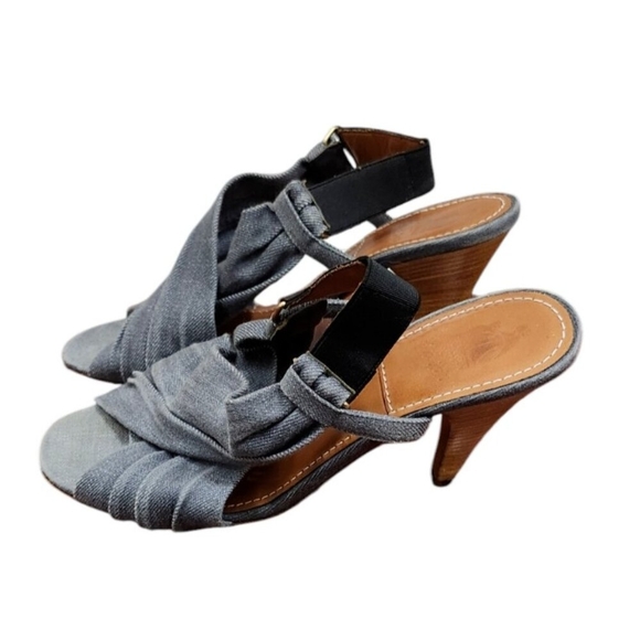 Lanvin Jean And Wooden High Heels Size EU 40/ US 9.5 - Picture 5 of 12